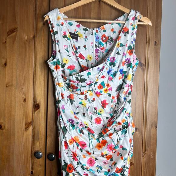 Talbot Runhof Floral Midi Dress Women’s 14 Sleeveless Cocktail Easter Spring - Picture 3 of 8